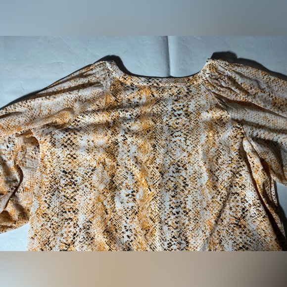 NEW Plus Size Calvin Klein Snakeskin Scoop Neck 3/4 Raglan Sleeve Blouse $80 - Picture 9 of 10